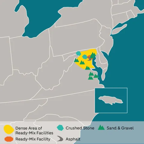 Mid Atlantic region map