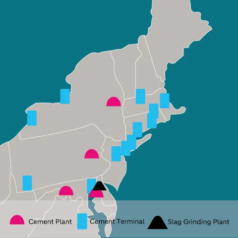 map of northeast cement region