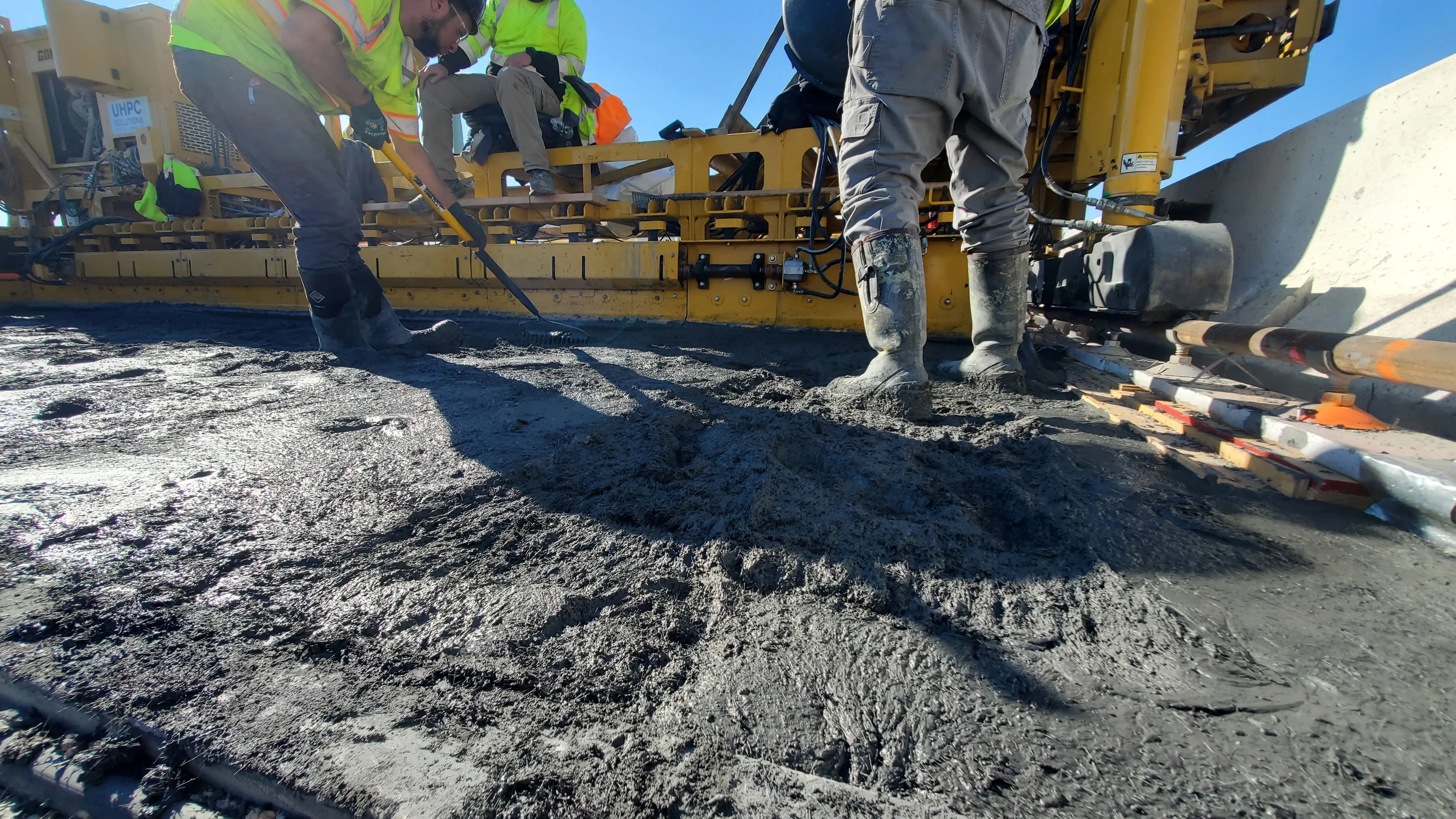 pouring ductal for the deleware memorial bridge