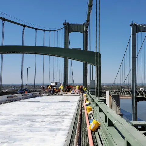 delware memorial bridge in construction